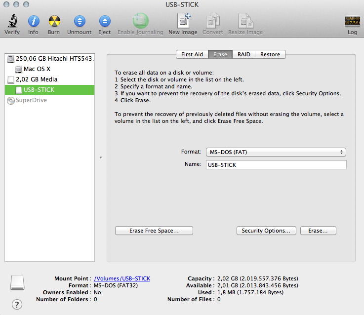 Disk Utiltiy Screenshot