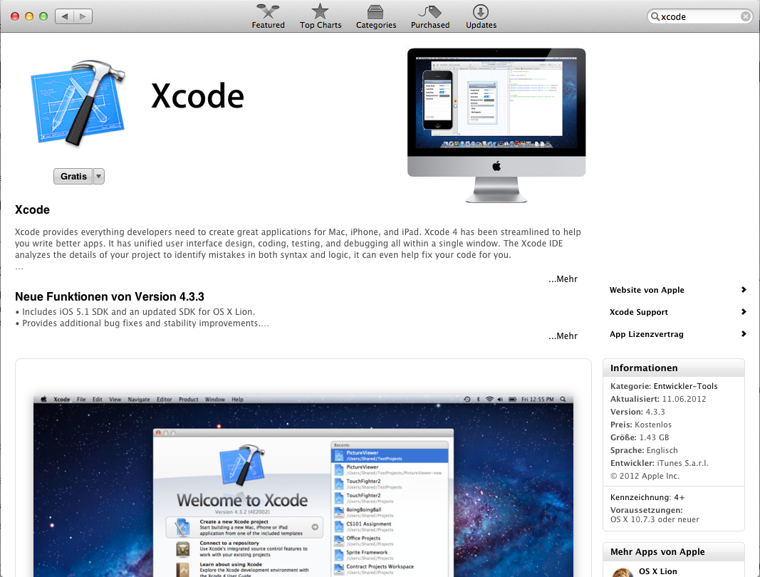 Xcode Appstore Screenshot