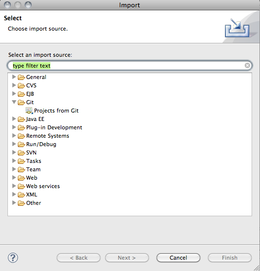 import egit repository in eclipse